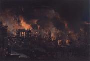 Nicolino V. Calyo Great Fire of New York as Seen From the Bank of America USA oil painting artist
